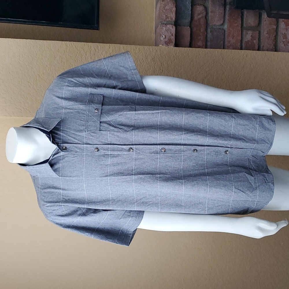 🆕️AVALANCHE Gray UPF 50+ Performance Short Sleeve Woven Shirt MEN'S SIZE: XL/TG - Picture 2 of 11